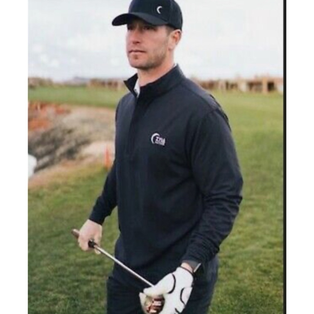 Zyia Active Mens Navy 1/4 Zip Pullover Shirt Long Sleeve Smaller